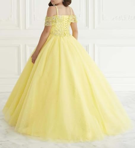 Flower Girl Dresses for Wedding Off Shoulder First Communion Dress Sparkling Pageant Dresses Prom Ball Gowns3