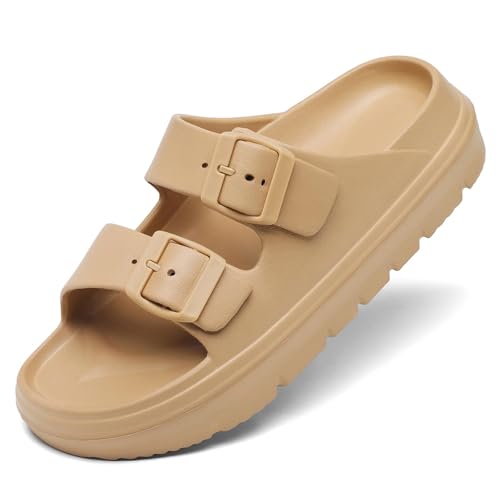 Image of TIKVAW Women's Platform & Wedge Sandals with Arch Support for Woman Slides Comfort Lightweight Outdoor Slippers Ultra Cushion