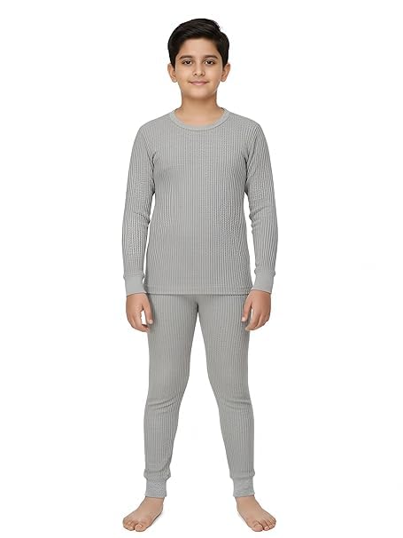 Image of Bodycare Insider Anti-Bacterial Solid Kids Thermal Top & Bottom Unisex Set
