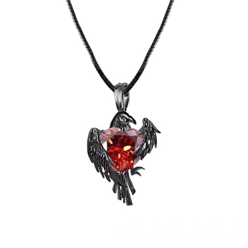 Ya en mundofriki.es: Caiguoer Collar gótico de cuervo negro con colgante de corazón rojo, gargantilla para Halloween, accesorios para mujeres y niñas, talla única, Metal