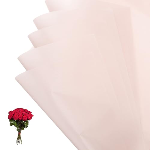 Papier d'emballage cadeau feuille imperméable rose pour fleuriste et DIY