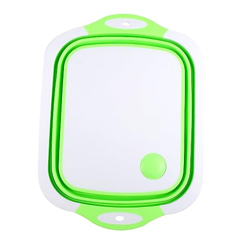 Abaodam 折りたたみ式多機能キッチンドレインバスケット付きフレキシブルまな板 折り畳み収納簡単 野菜洗浄用 水切り機能 コンパクト設計