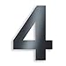 Produktbild Metzler Hausnummer aus massivem Stahl in Anthrazit - RAL 7016 Anthrazitgrau Feinstruktur Pulverbeschichtet - Schrift Arial - Höhe 14 cm - Ziffer 4
