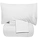 Sweet Home Collection 5 Piece Bag Comforter Set Solid Color All Season Soft Down Alternative Blanket & Luxurious Microfiber Bed Sheets, Twin, White