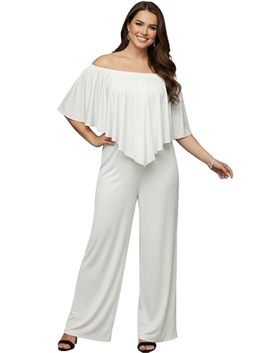 Image of KOH KOH Womens Long Pant Strapless Off Shoulder Pockets One Piece Jumpsuit