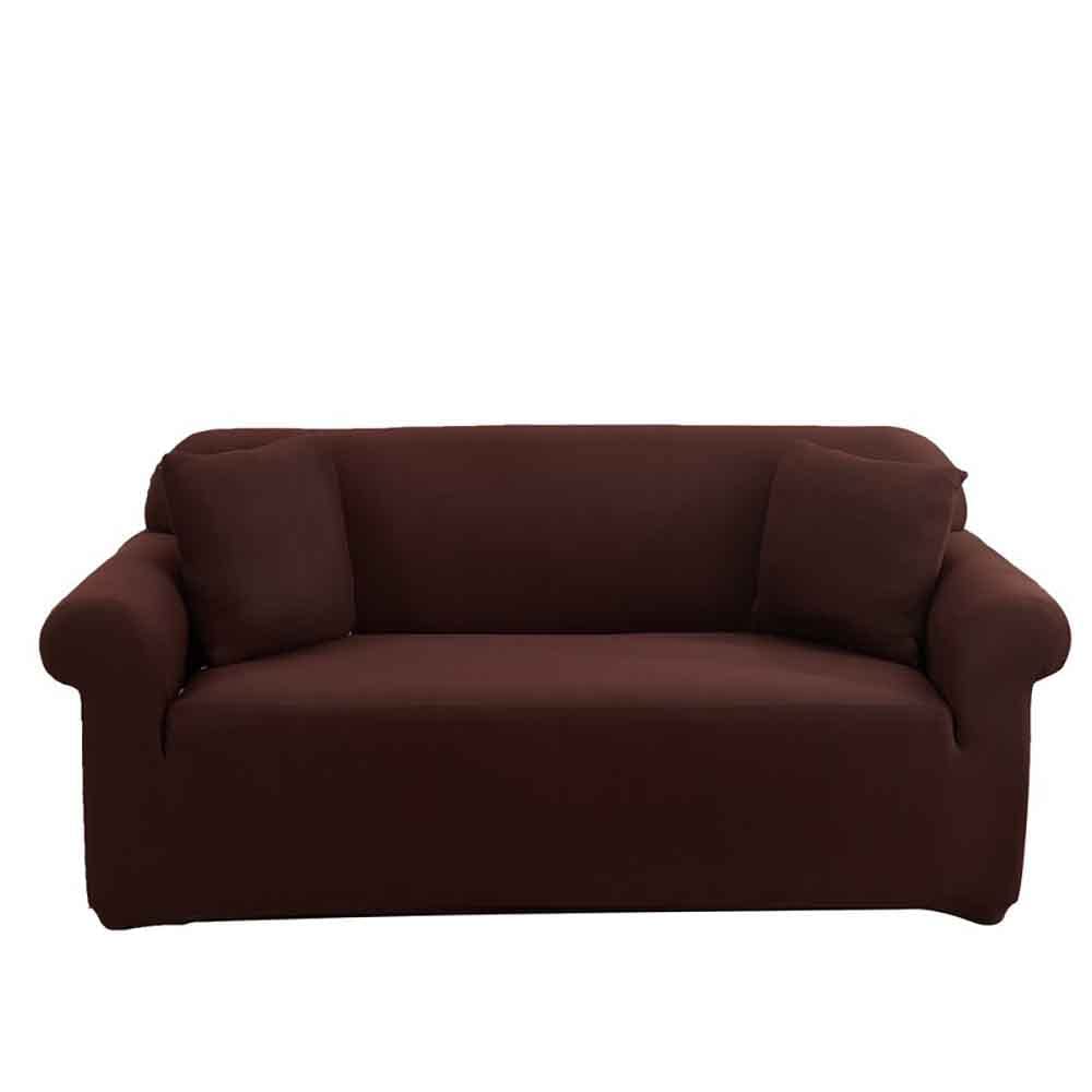 Housse de canapé XL extensible café pour protéger le salon des enfants et animaux