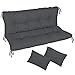 Cuscino per panca da giardino, impermeabile, 120x50x50 cm, per mobili da giardino, per pallet, per esterni e patio, con schienale, Grafite [133]
