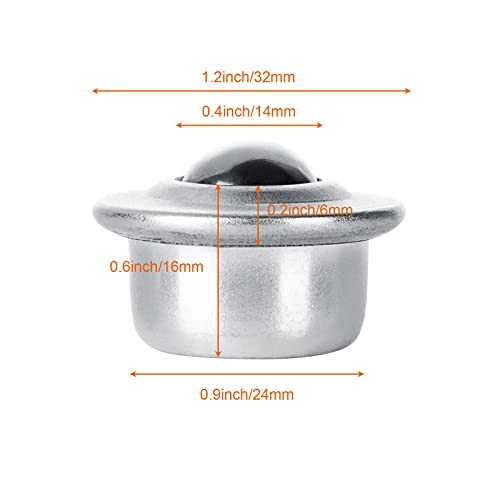 20 Pcs 5/8 Inch Roller Ball Transfer Bearings, Carbon Steel Round Ball Transfer Unit, Universal Rotation Roller Ball Casters For Conveyor, Roller Stand, Transmission, Load Capacity 33 Lbs #TOP1