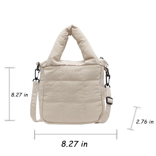 Puffer Tote Bag Mini Quilted Puffy Tote Bags with Convertible Strap Lightweight Square Crossbody Shoulder Bag for Women 20253