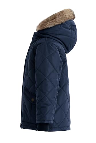 Image of SOLOCOTE Boys Winter Coat Little Kids Heavyweight Fur Hood Sherpa Lining Jacket Water-Resistant Parka