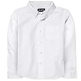 The Children's Place boys Long Sleeve Oxford Shirt, White, Medium
