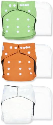Smart Snugs Cloth Diaper 3 Pack- Bamboo Charcoal One Size Pocket Diapers (Earth Baby)