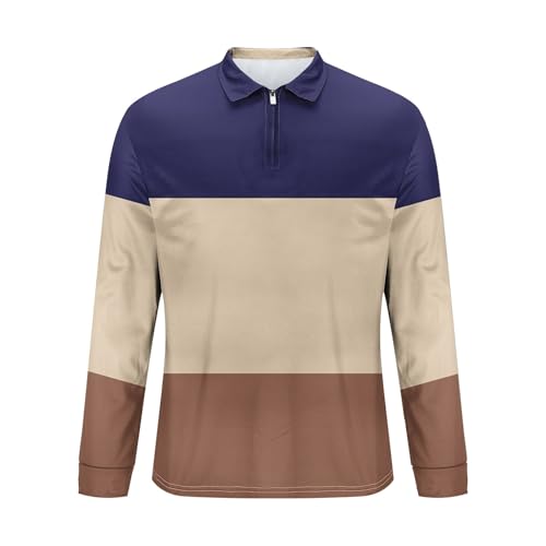 Cambkatl Men's 1/4 Zip Color Block Lapel Golf Shirts - Stretch 2025 Fall Long Sleeve Tennis Business Casual T-Shirt4
