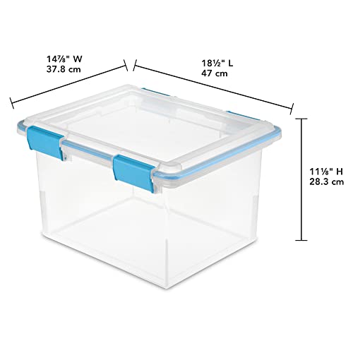 Sterilite Large 32 Quart Multipurpose Clear Plastic Storage Container Tote With Latching Lid For Home And Office Organization, (8 Pack) #TOP6