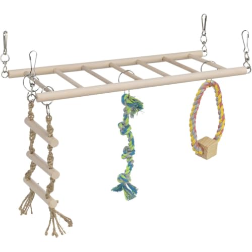 Image of Trixie Small Animal Suspension Bridge, Cage Accessories, Pet Toys for Rats, Ferrets 35 x 15cm