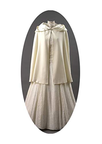 Carpatina - Renaissance Fashions Ivory Wool Short Cloak for Winter Weddings, Made in USA