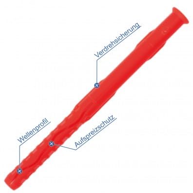 10x200mm Rahmendübel Fassadendübel Brandschutzdübel mit Sechskantschraube SW13 ETA Zulassung F90