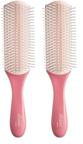 Diane Cepillo de nailon profesional para desenredar, separar, dar forma y definir el cabello húmedo grueso o rizado, se desliza a través de los