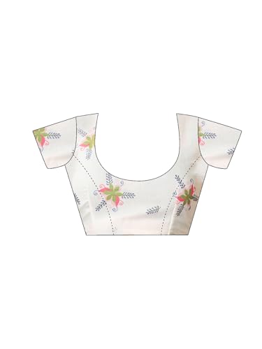 Image of Satrani Women's Chanderi Cotton Printed Ready To Wear One Minute Pre Pleated Readymade Saree with Unstitched Blouse Piece