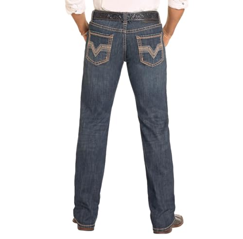 Rock & Roll Denim Men's Slim Fit Thick Stitch Straight Leg Jeans