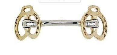 UKSALES25 Stallion Horse shoe Bit Brass Cheek Equestrian (Horse bits) (5.5")