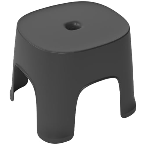 Dorccsi Tabouret en Plastique Noir Multifonctionnel 8,1 x 7,7 x 6,3 Pouces Petit Marchepied pour Salon, Salle de Bain, Cuisine