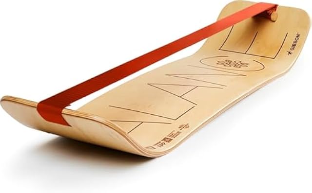 GIBBON SlackBoard - GiBoard Balance Board Kids & Adults - Slackline Balance Trainer - Slack Board Core Workout Equipment Home Gym Training - Standing Desk Exercise - Yoga, Agility, Pilates & More