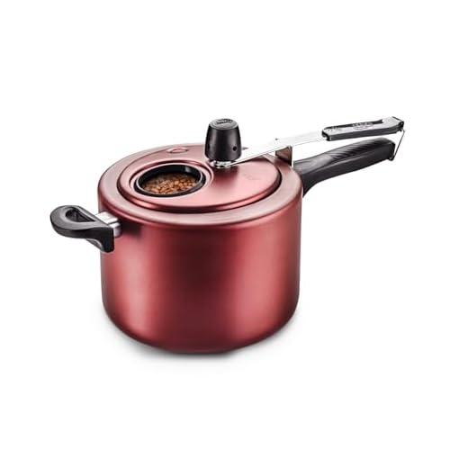 MTA PANELA DE PRESSAO COR CEREJA FECHAMENTO INTERNO COM VISOR DE VIDRO N°20/4,5L - DE ALUMINIO COM ANTIADERENTE