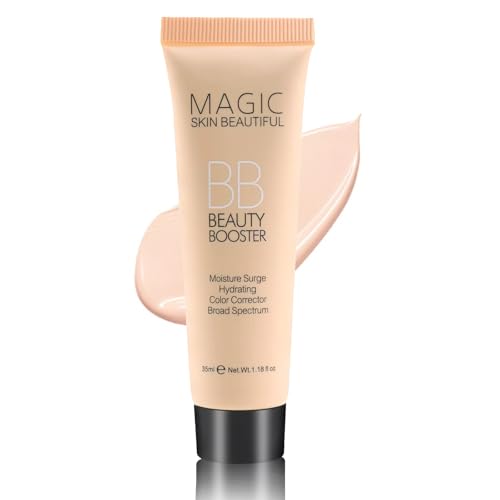 BB Cream Tinted Moisturiser Foundation, Hydrating Full-Coverage Tinted Moisturiser Face Women, Oil Control Lightweight Smoothing Color Correcting Cream for All Skin Types (01 Ivory)