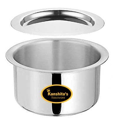 Kanshita's Rasoiware Aluminium Premium Patila 2 Liter with Lid (Gas Stove Friendly) Silver