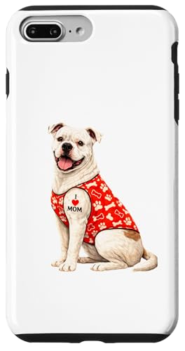 American Bulldog Dog Mom | I Love Mom ���킢���q�� �X�}�z�P�[�X iPhone 7 Plus/8 Plus �p