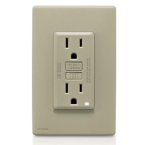 Image of Leviton RGF15-WS Renu GFCI Socket Tamper Proof Self-Test, 15 A, Wood Smoke