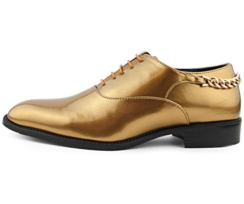 Bolano Men's Oxford Dress Shoes - Chainz Model with Cuban Heel and Lace-Up Closure3