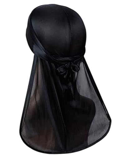 Image of Durag,Stylish Pirate Bandana,Black Pirate Scarf,Pirate Head Scarf for Women,Comfortable Pirate Accessories, 100 * 24 cm