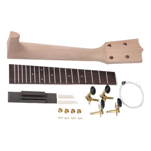 Kit de ukelele para el cuello, juego de manualidades de ukelele, 13,39 x 1,85 pulgadas, montaje de instrumentos para principiantes, música con accesorios completos, artesanía educativa para niños