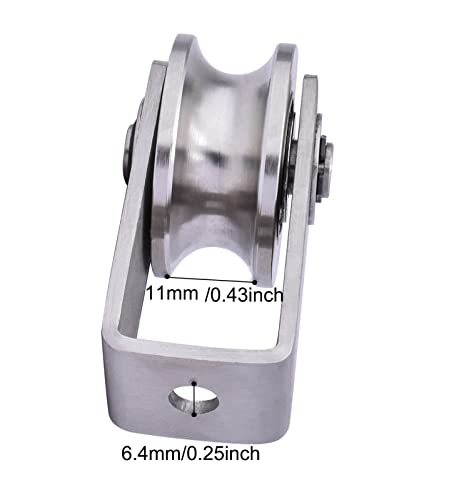 Shinico Cable Pulley Wheel Stainless Steel, Bearing Inside, Rope Pulley For Pulley System, 2 Pack #TOP1