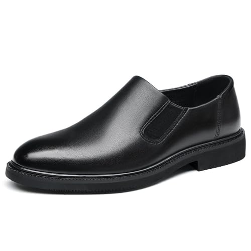 Men's Spring Simple Trendy Slip On Loafers Casual Driving Shoes Lightweight Leather Shoes for Middle Aged Dad Comfortable Fashion Footwear