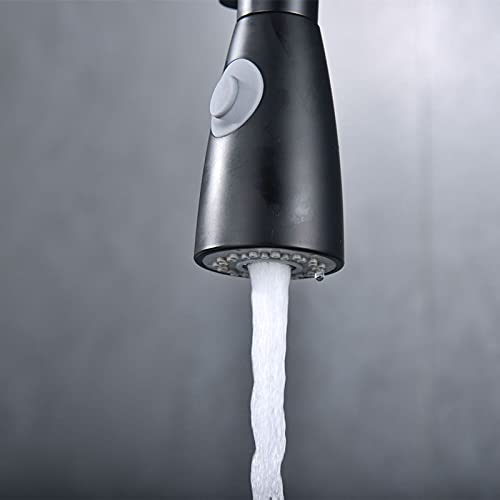 Robinet de cuisine en laiton de qualité commerciale mitigeur noir mat et chrome durable