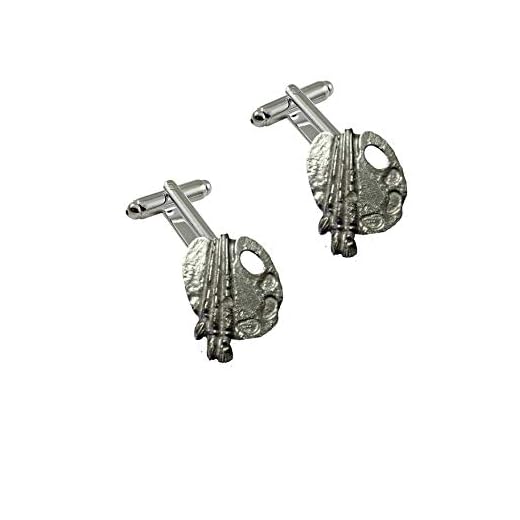 FT395 - Paleta de artistas de 2,6 x 3,2 cm, par de gemelos hechos de peltre moderno inglés, Peltre