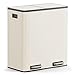 VonHaus Kitchen Bin, 60L Double Recycling Bin for Kitchen, Two Section Food Waste Separation System with Non-Slip Base & Removable Inner-Compartments, Large Airtight Trash Can, 2 x 30L (Cream)