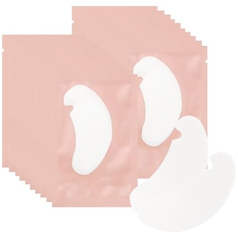 Mekupeu 50 Pair Under Eye Pads,Eyelash Extension Gel Patches, Lash Extension Lint Free Under Hydrogel Eye Mask Pads Beauty Tool (Pink) Cover