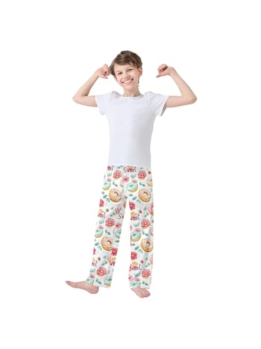 ZZKKO Strawberry Donuts Desserts Boys Pants for Kids Jogger Pants with Pockets S3
