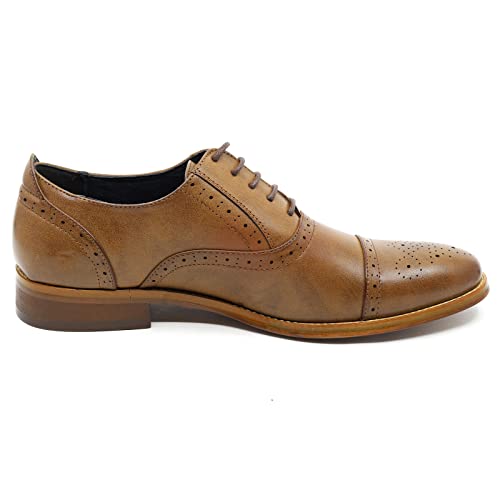 Metrocharm MC602 Men's Lace Up Cap Toe Perforated Classic Dress Shoe4