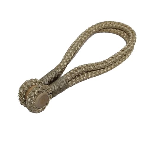 Alzapaños de cortina magnéticos beige de 47cm y anillos con clips para ventanas de comedor 2