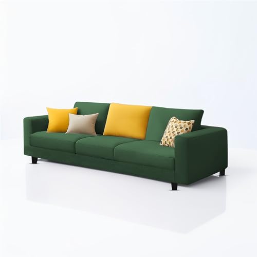 Image of Galib 3 Seater Sofa Set for Living Room (Green Fabric) Premium Fabric Sofa Set