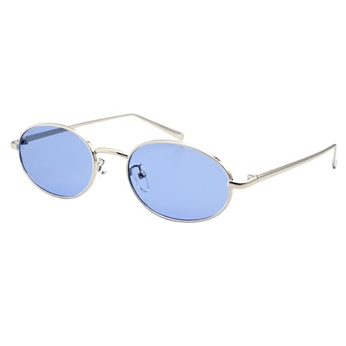 Image of Retro Oval Sunglasses for Women Men Trendy Gold Sun Glasses Vintage Metal Frame Shades