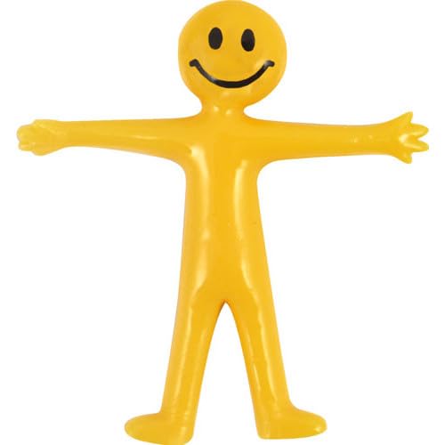 Stretchy Smile Men Party Bags Fillers Kids Toys Fun Gifts Yellow Elastic Man (Pack of 20)