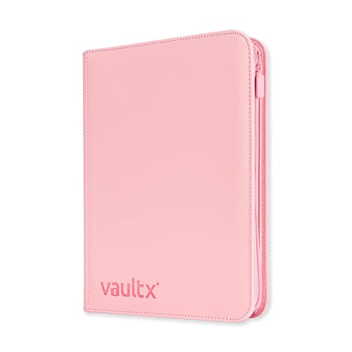 Image of Vault X 9 Pocket Zip Binder, 360 Cards, Exo-Tec Material, 20 Side-Loading Pages (Pink)