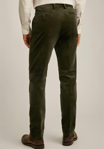 Men's Corduroy Pants Slim Fit Expandable Waist Straight Trousers for Men4