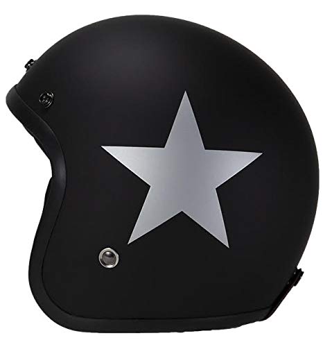 PROPRIO STILE - Casco jet in stile vintage con rivetti per mettere le visiere, perfetto per chopper, custom, cafe racer, bobber, scooter e motociclette classiche.
